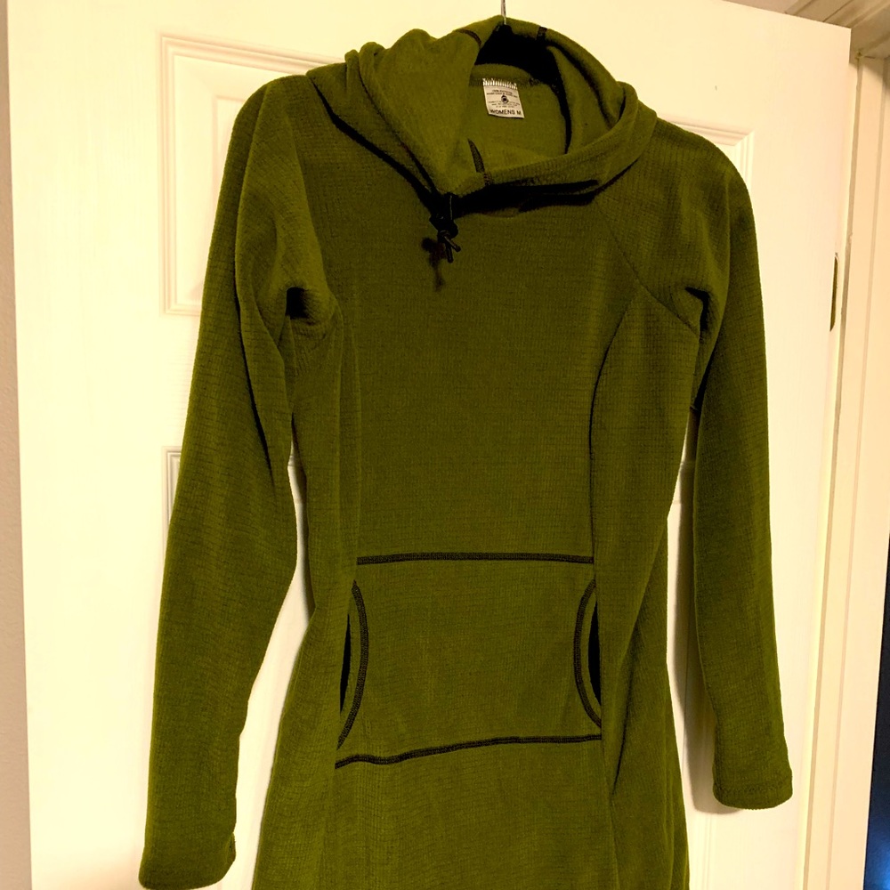 Women’s Medium Melanzana Micro Grid Dress - GREEN - Brand New!